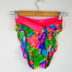 Ocean Pacific High Cut Neon Floral Swim Bottoms